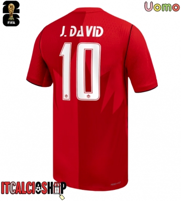 Canada Jonathan David #10 Prima Maglia Mondiali 2026 Manica Corta